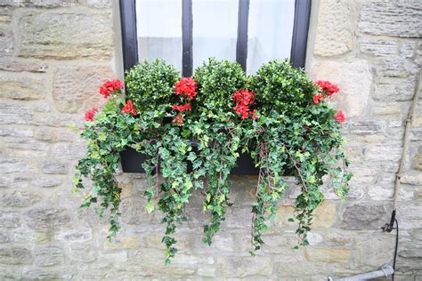 fake flowers for outside window box